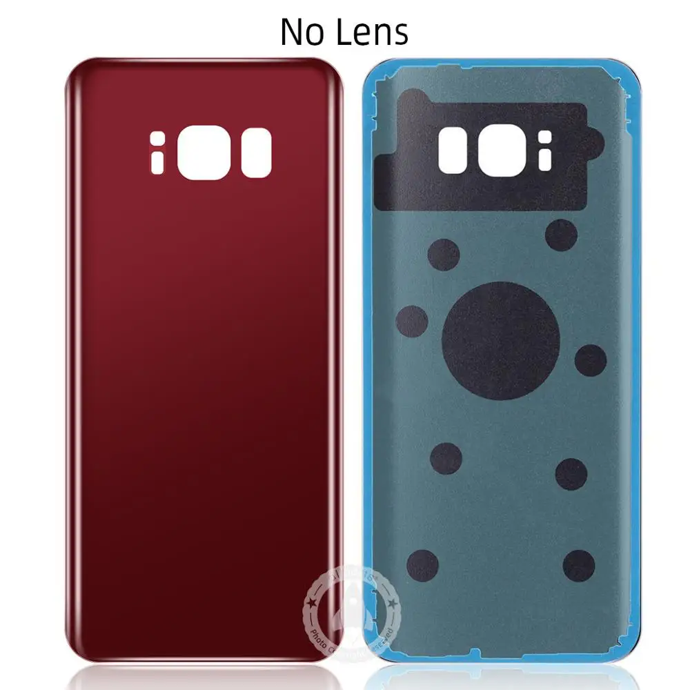 Samsung стеклянный Телефон задняя крышка батареи для samsung S8 Plus корпус S8+ G955 Корпус задняя крышка чехол - Цвет: Red No Lens