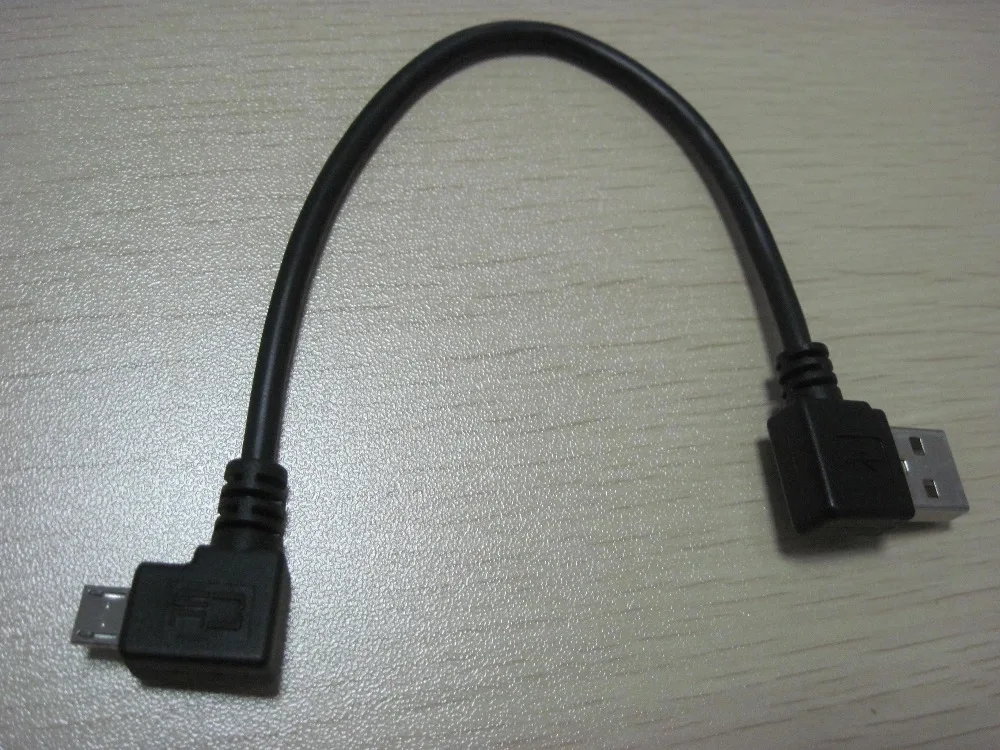 

90 градусов USB 2,0 A штекер левый угол к Micro прямоугольный кабель Шнур