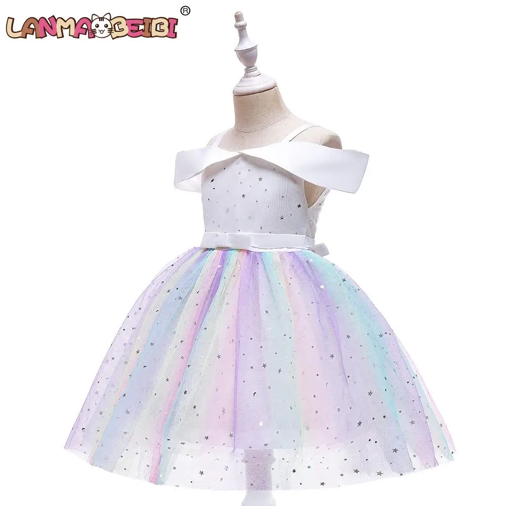 Платья для девочек блестящее женское свадебное платье детское с открытыми