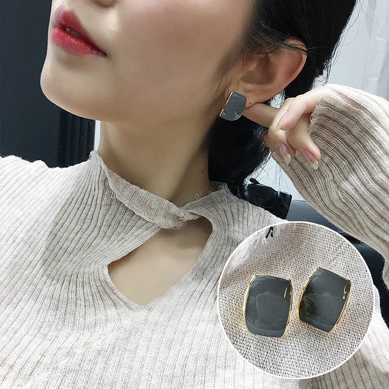 Новинка 2019 дизайнерские брендовые креативные глянцевые серьги-подвески в форме