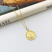lispector 925 sterling sliver carved sun moon faces pendant necklaces for couple round coin chain necklace unisex jewelry gifts