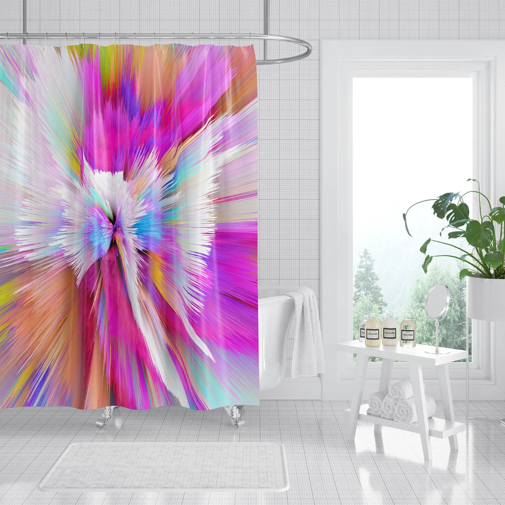 psychedelic tie dye shower curtains luxury polyester bathtub curtain waterproof fabric shower curtain set decor home bathroom free global shipping