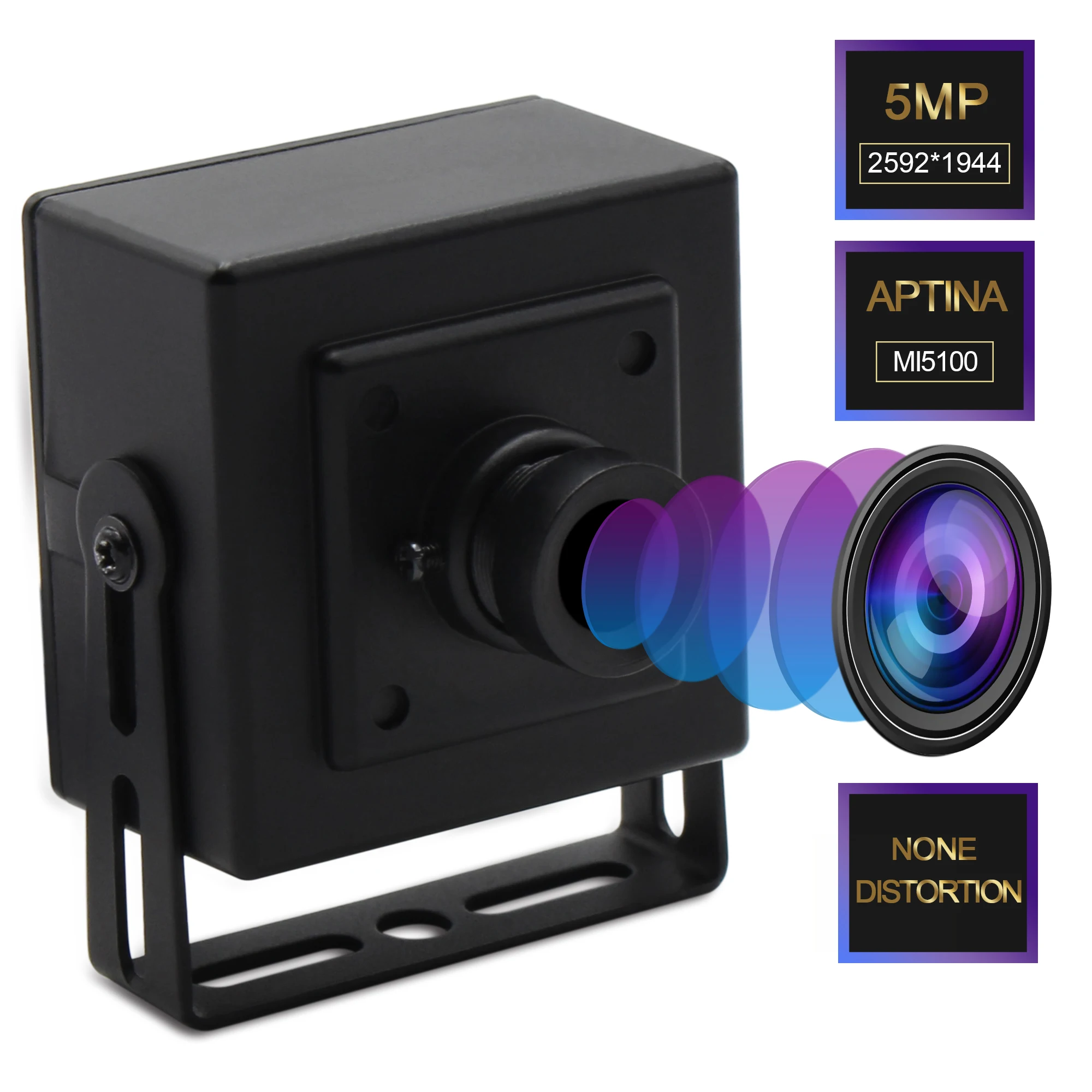 ELP Free Driver 5MP 100 градусов без искажений объектив Aptina MI5100 камера CCTV с датчиком USB