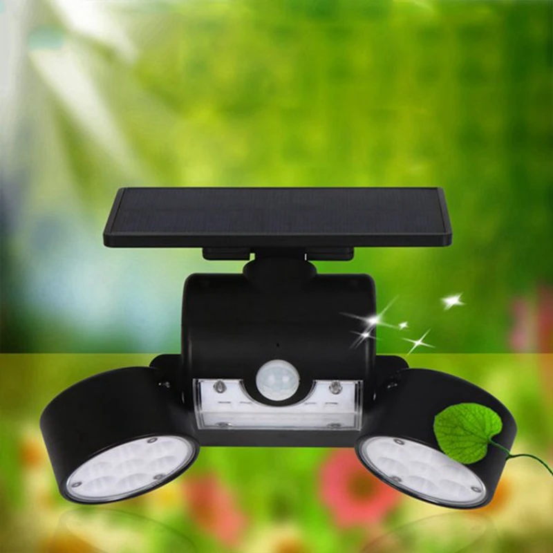 

4 Pcs Solar Light, 30 LED Waterproof Solar Lights with Double-Head Spotlights, Suitable for Outdoor Courtyard Garden