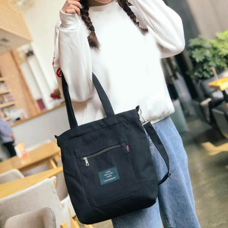

2022 Women Canvas Shoulder Bag Ladies Casual Tote Soft Crossbody Books Striped Cloth Female Handbag Shopping Bags