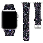 Совместимость для наручных часов Apple Watch, версии 6SE 543 38404244 мм туфли из блестящей кожи с блестками для девочек; Мини-юбка для наручных часов Iwatch, браслет на запястье яркий блеск ремень