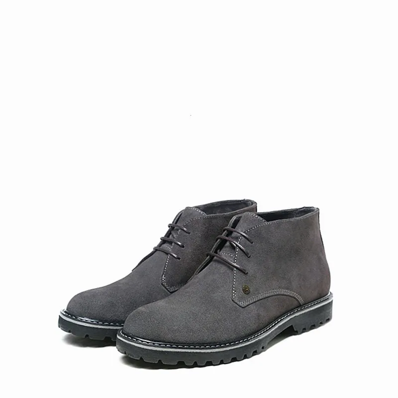 

British Style Vintage Genuine Leather Boots Men Shoes Fall Winter 2021 High Top Lace up Ankle Boots Man Flat Heel Work Boots