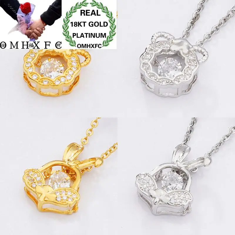 

MHXFC Wholesale European Fashion Woman Female Party Wedding Gift Chinese Zodiac AAA Zircon Real 18KT Gold Pendant Necklace NL91