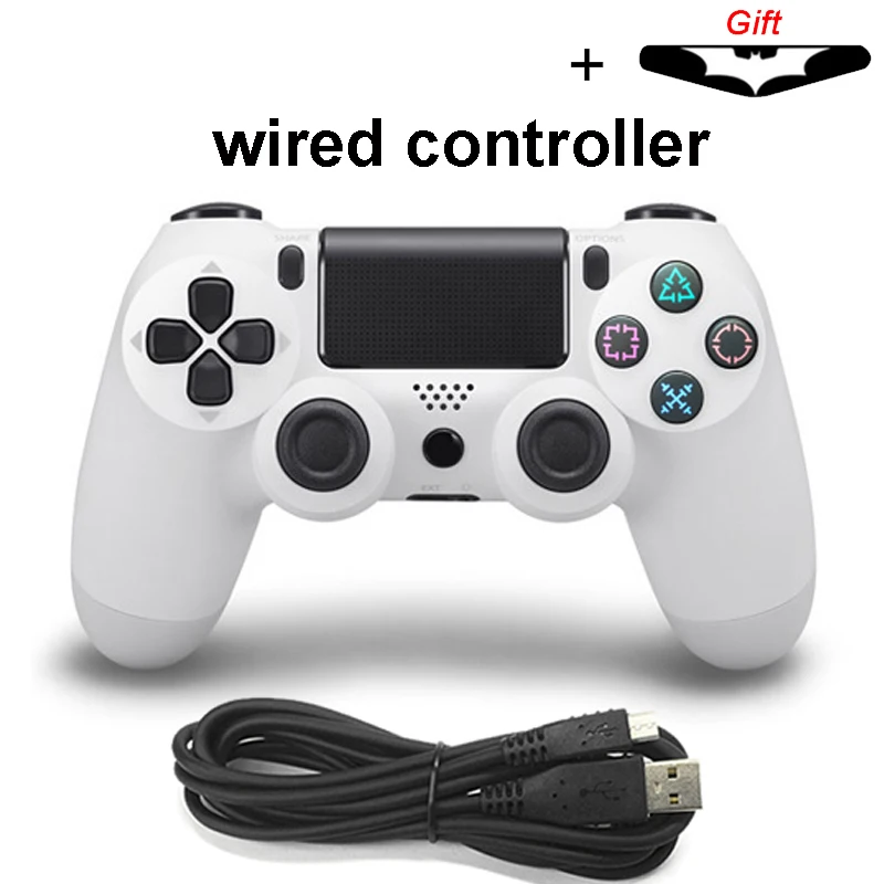 wired White Bluetooth беспроводной/проводной джойстик для PS4 контроллер подходит для mando ps4 консоль для Playstation Dualshock 4 геймпад для PS3 - Цвет: wired White