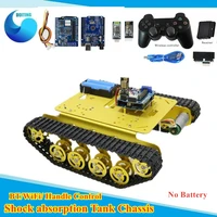 ts100 wifihandlebluetooth control smart robot tank chassis car kit for arduino with u no r3 4 road motor driver board