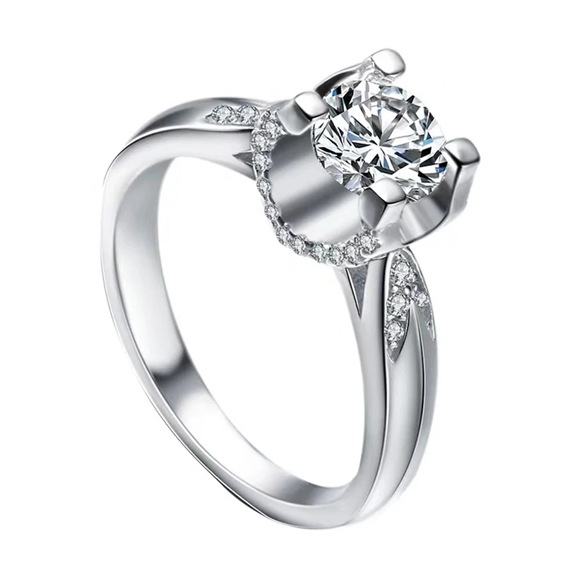 925 Серебряное кольцо камень Муассанит 1ct 2ct 3ct отличный крой Свадебные кольца на