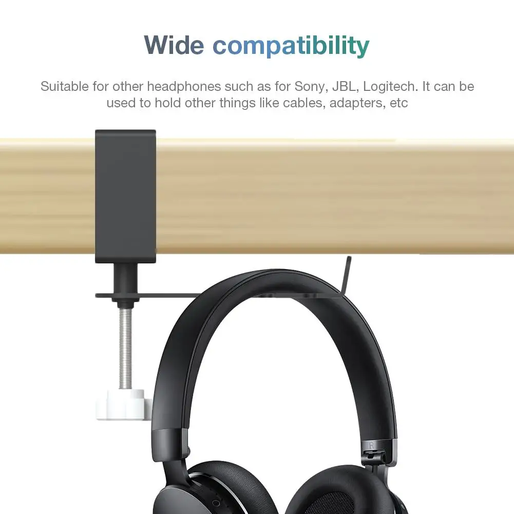 

Metal Headphone Bracket Sticker Wall Mounted Headset Holder Stand Under Desk Hanger Hook Earphones Display Stand Holder