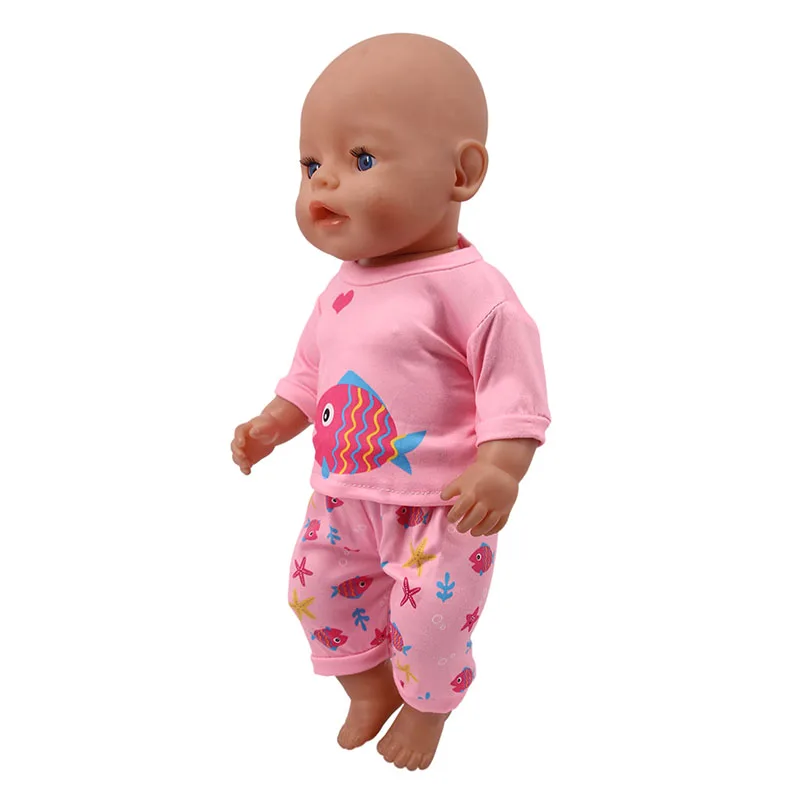 Одежда для кукол пижамы с изображением Русалочки и кошки подходят 18 дюймовых