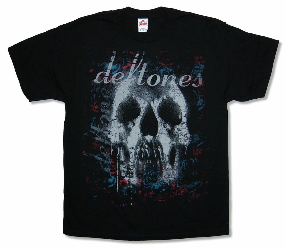 Deftones черная футболка с черепом новая официальная группа Merch|Мужские футболки| |