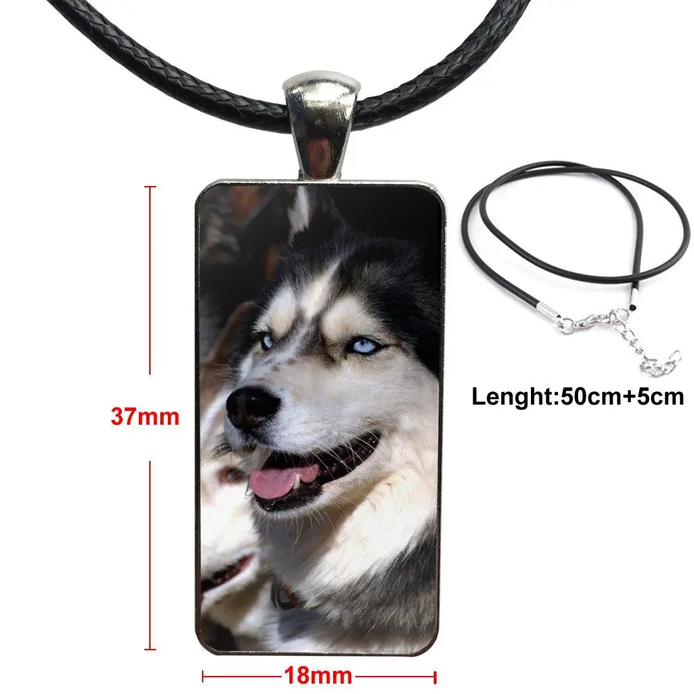 Аляска Malamute сибирская Собака Хаски стекло кулон ожерелье ручной работы половина