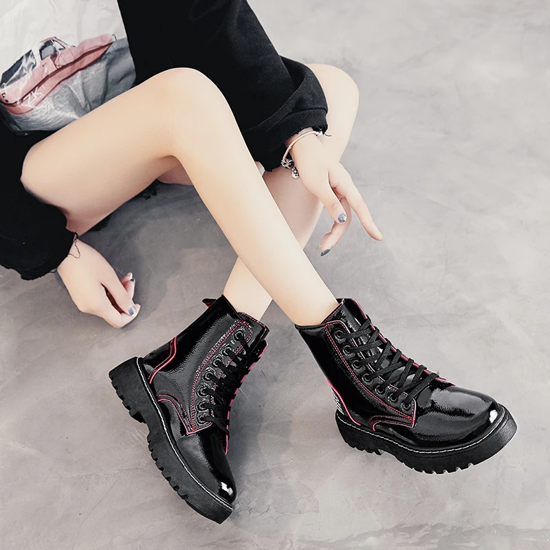 Женские ботинки женские Ботинки Martin высокие ботильоны светильник кожаные со