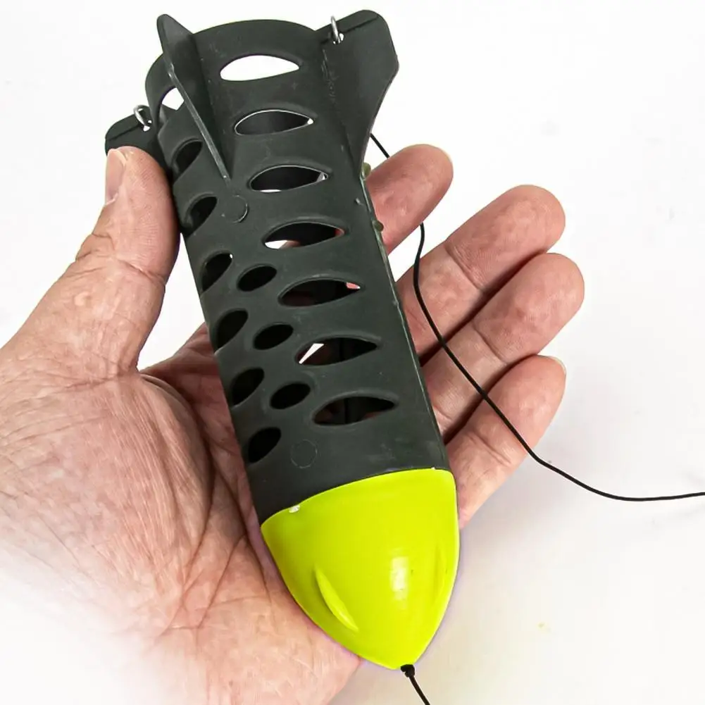

Fishing Feeder Hollow Mesh Attractive ABS Efficiently Casting Rocket Bait Cage Container Outdoor Fishing Tackle
