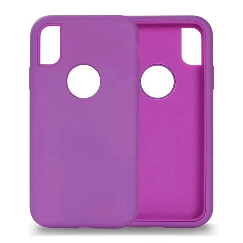 3 in 1 Heavy Duty Armor Shockproof 360 full Protect Case For iPhone X XS MAX XR 8 7 6 6S Plus Hybrid TPU Silicone+ Rubber Case