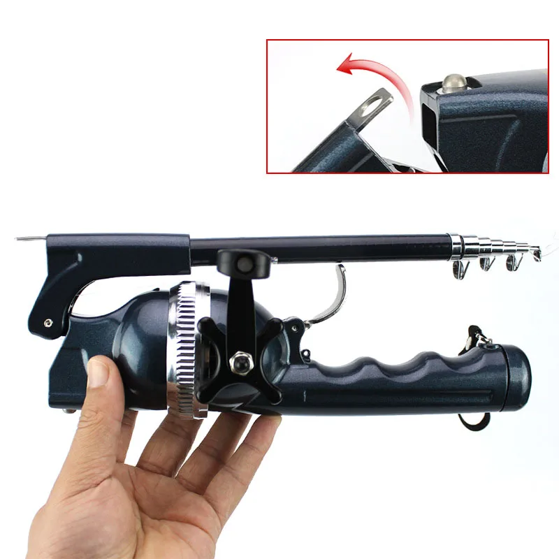

1Set/Bag portable folding fishing rod telescopic stainless steel poles with reel line travel folding mini rod for fish