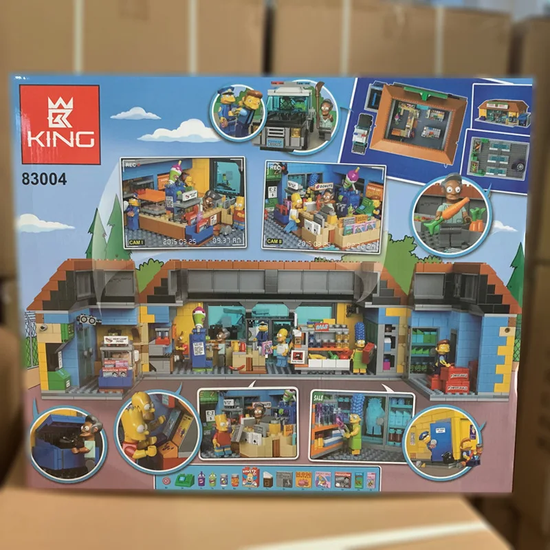 LPblocks King Bricks 16005 16004 Kwik E Mart, набор строительных блоков для дома Симпсоны, 71006 71016, киноархитектура, детские игрушки, подарок