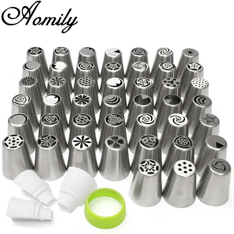 

Amoliy 24Pcs Russian Pastry Icing Piping Nozzles Stainless Steel Decorating Tip with 2pcs Converter Baking Accessories for Cake