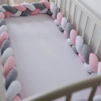1m2m3m4m baby bumper crib cot protector infant bebe bedding set for baby boy girl braid knot pillow cushion room decor