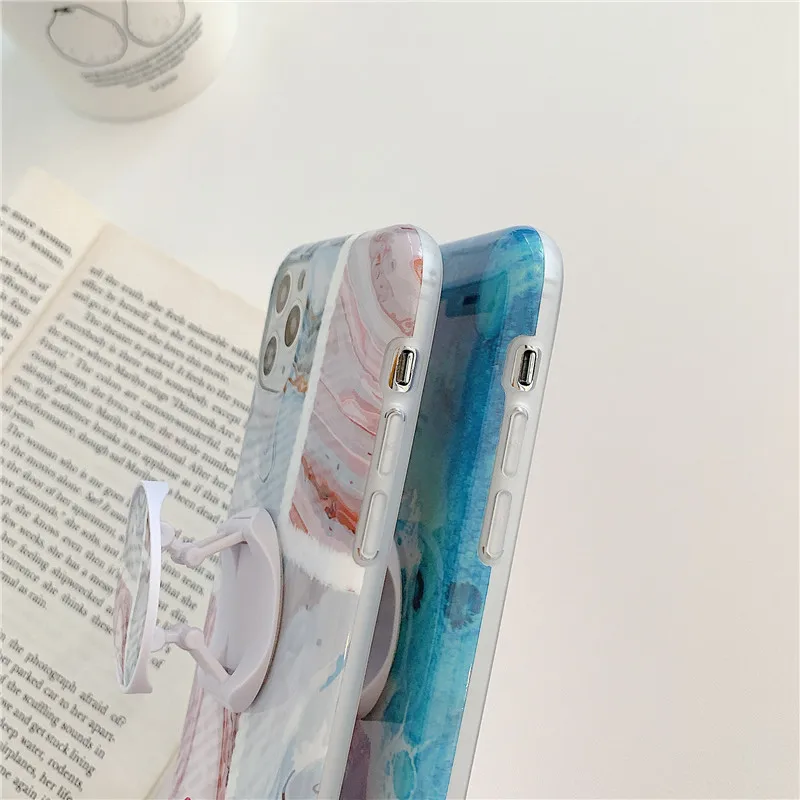 Чехол подставка для iPhone 12 11 Pro Max XR X 7 8 Plus SE 2020 XS IMD ТПУ|Бамперы| |