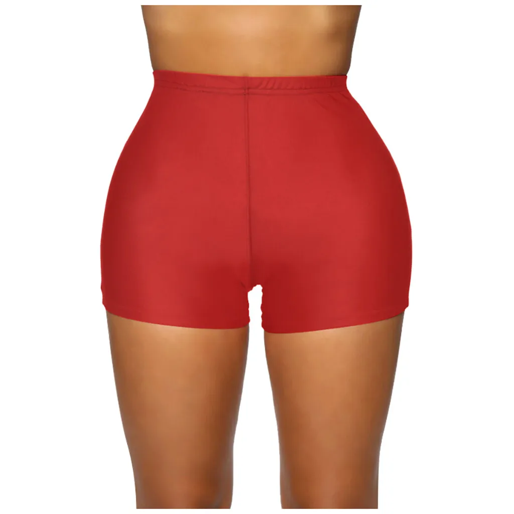 

Женские модные повседневные Однотонные эластичные велосипедные спортивные шорты с высокой талией для йоги спортивные брюки для тренажерн...