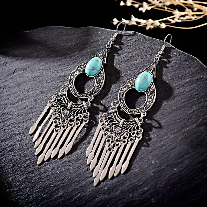 OIQUEI антикварные богемные Этнические женские индийские серьги Jhumka из