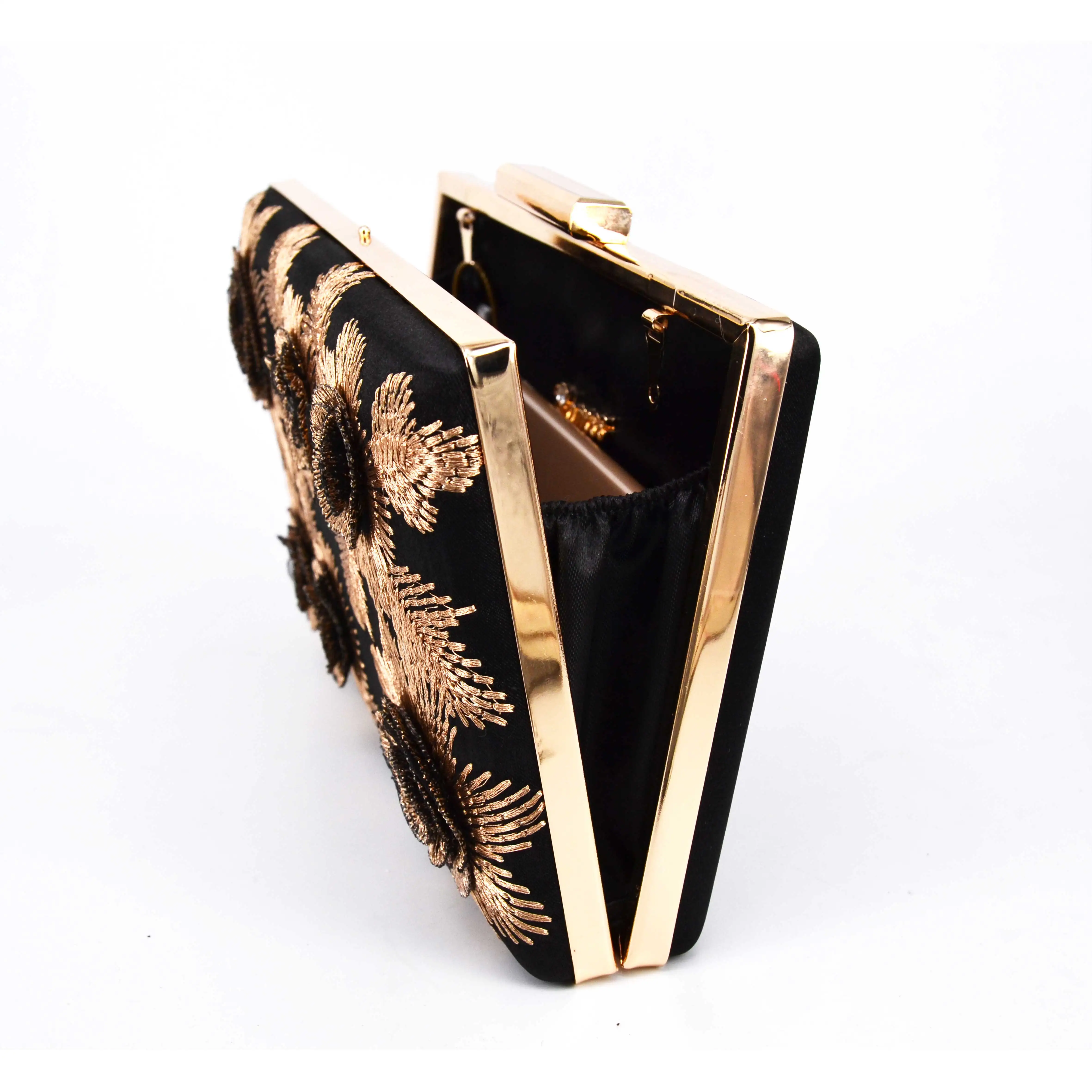 Новейшая модель Цветы кофейного оттенка клатч вечерняя сумочка Модная Джинсовая