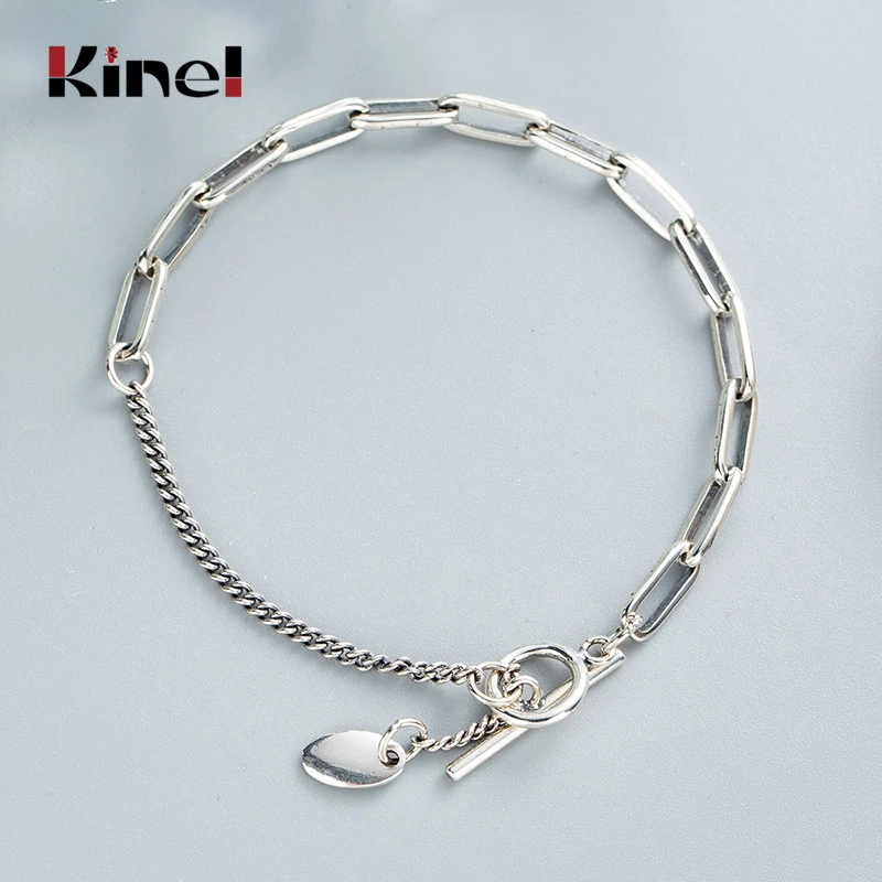 Женский серебряный браслет-цепочка Kinel винтажный браслет из тайского серебра 925