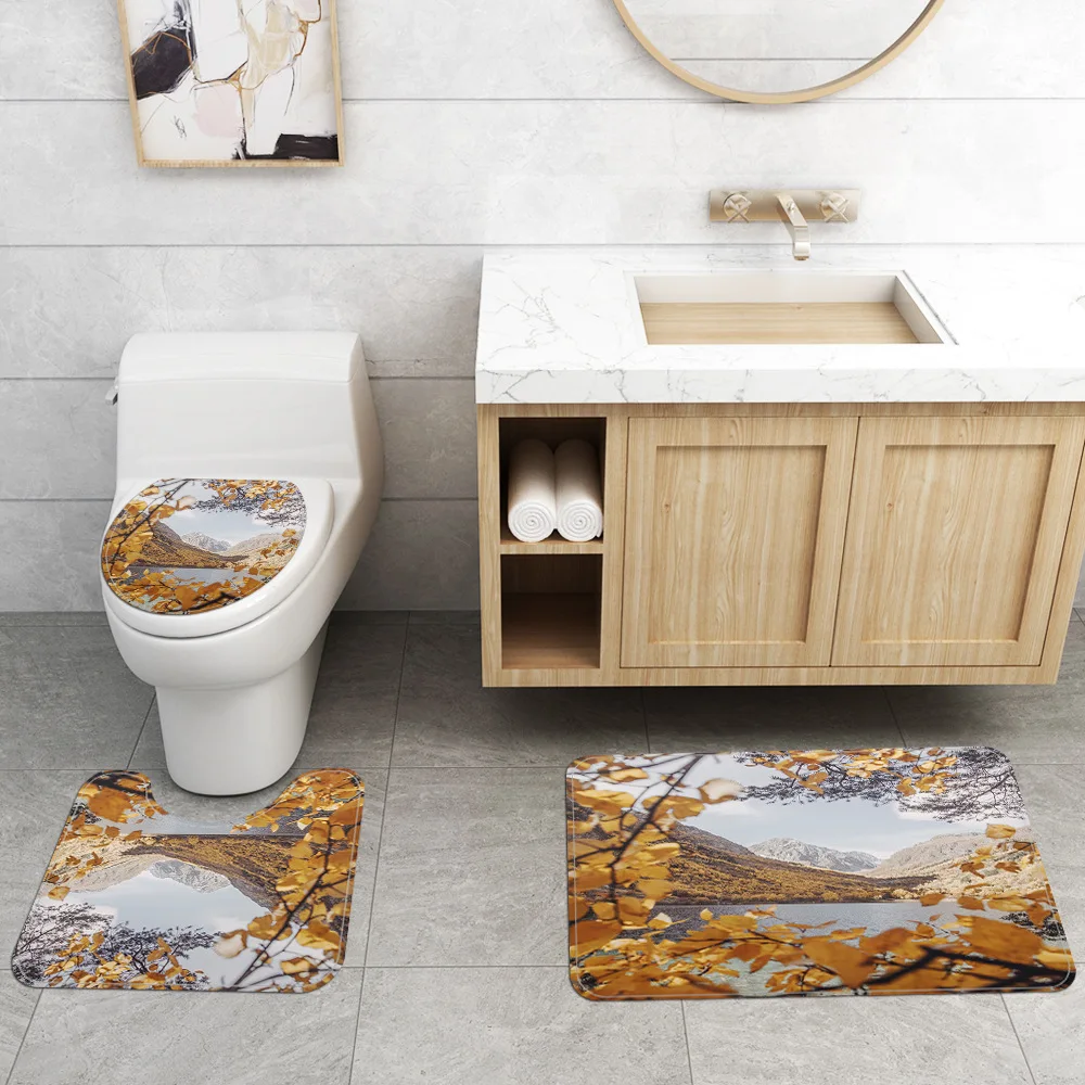 Высококачественные осенние тканевые шторы для душа занавески ванной гор озера