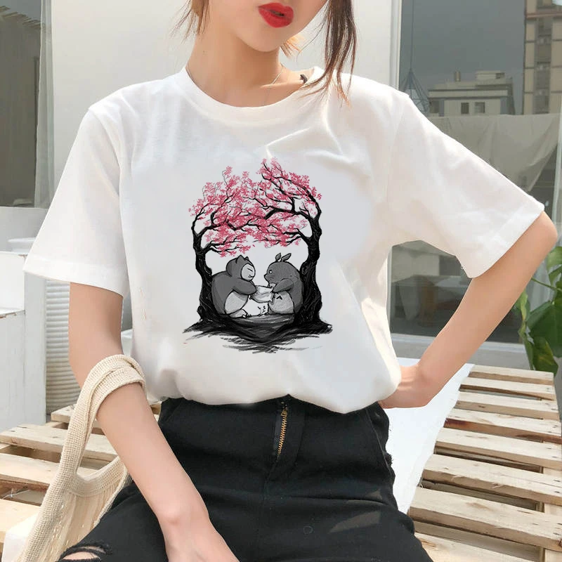 Totoro Spirited Away t shirt female streetwear cartoon new tshirt women japanese style t-shirt top tee shirts