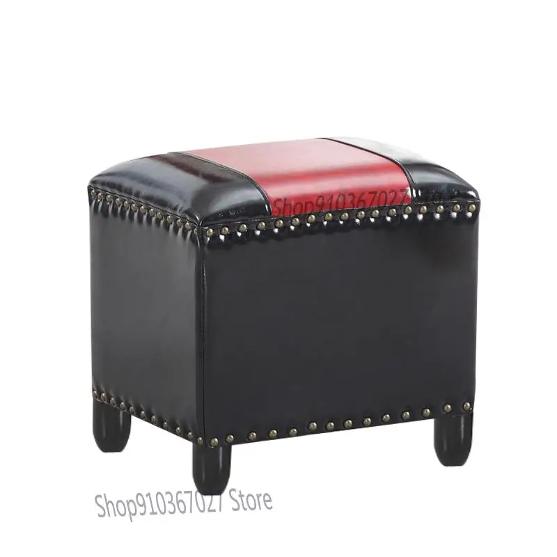 Американский кожаный табурет для гостиной домашний диван стул комнаты модный