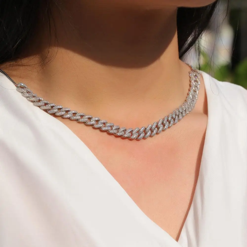 

Drip Pink fashion girl style small cute cuban chain nekclace newest CZ ice sexy Adjustable length women chocker necklace gift