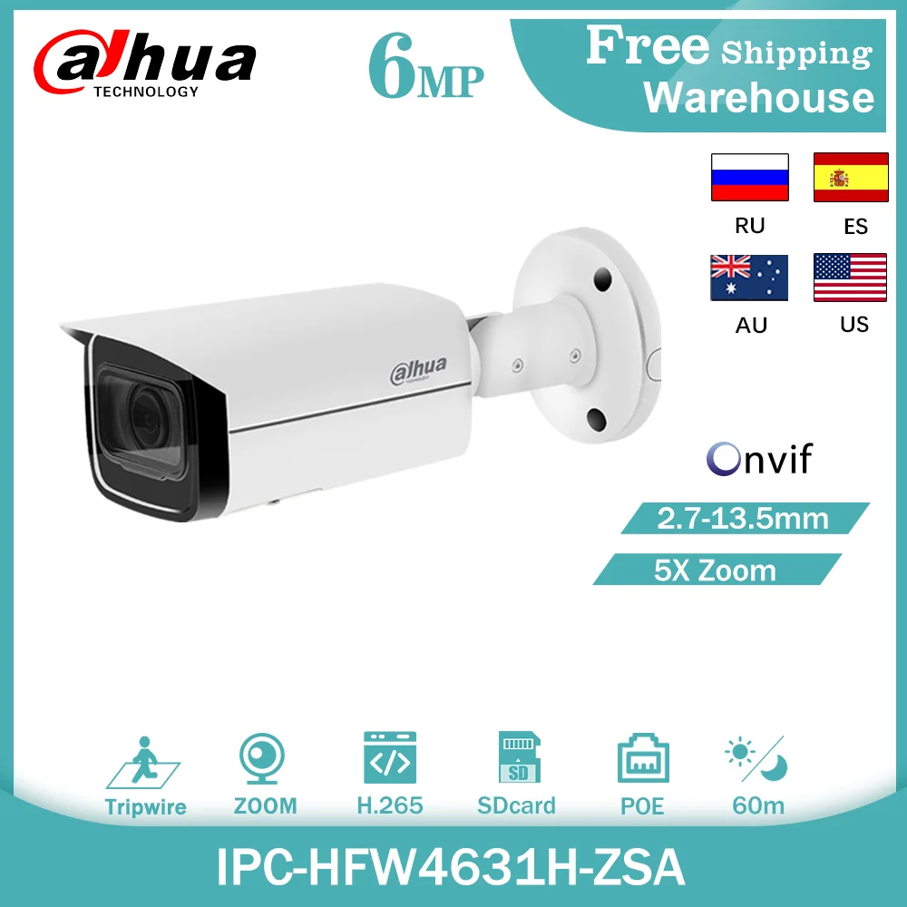 Сетевой видеорегистратор Dahua IP Камера 6MP IPC-HFW4631H-ZSA 5X зум H265 POE Bulit-встроенный