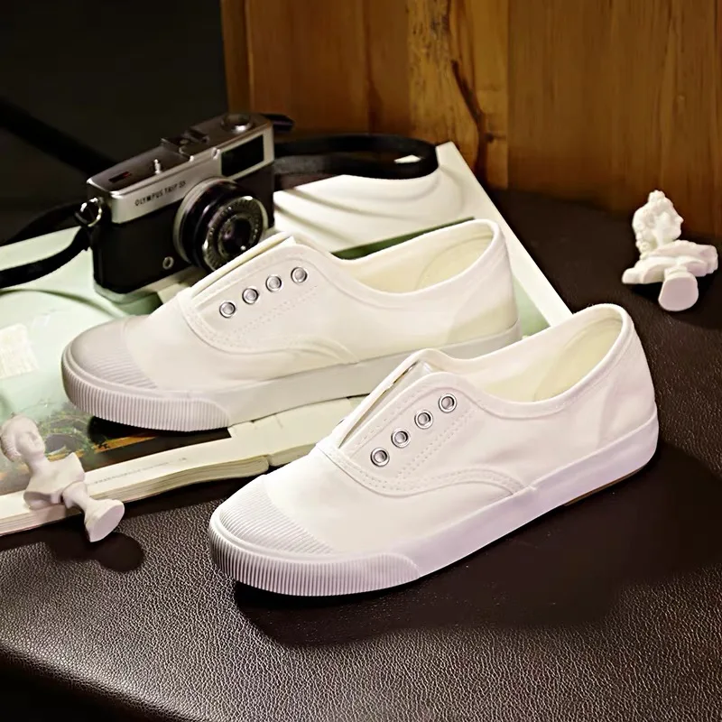 Кеды женские с эластичным ремешком холщовые кроссовки плоская подошва