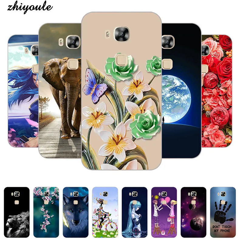 Мягкий ТПУ чехол для телефона с цветочным принтом huawei Ascend G8 GX8 RIO L01 L02 s силиконовый