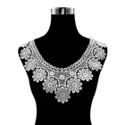 Кружевной вышитый воротник, ажурная аппликация на шею, воротник-обманка, однотонные товары для шитья, водорастворимые кружевные воротники