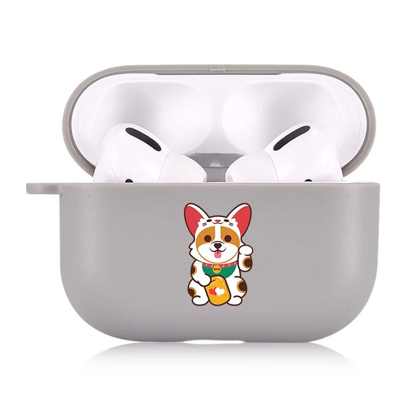 Мягкий чехол с симпатичными собаками корги для наушников Apple Airpods Pro беспроводной