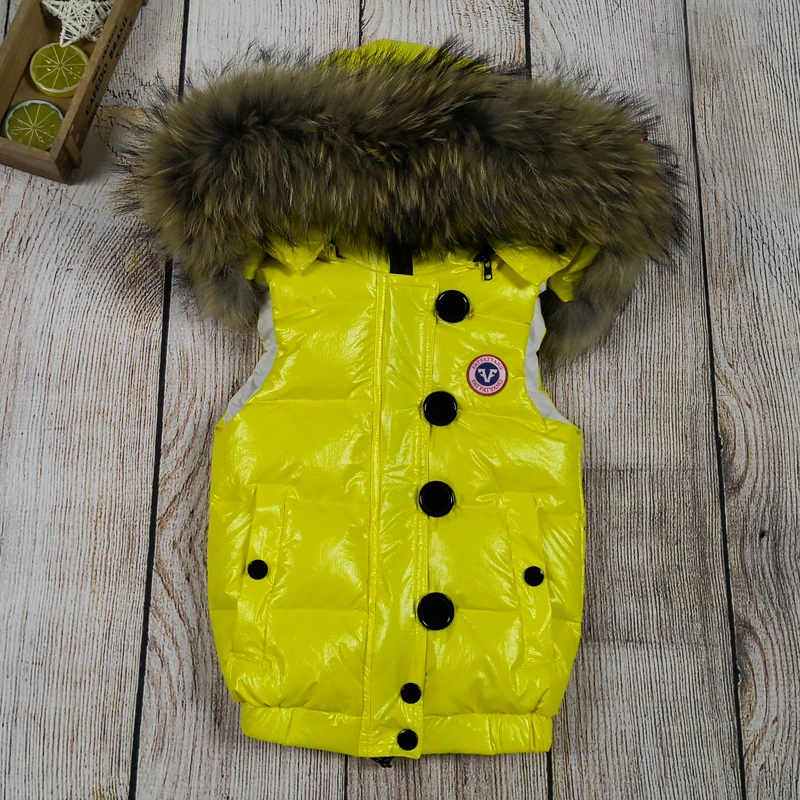 Детский зимний пуховой жилет куртка без рукавов водонепроницаемая для девочек