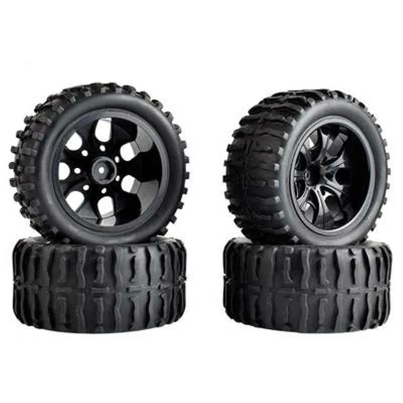 

4Piece RC Rubber Sponge Tires Tyre Rim Wheel Tire For RC 1/10 Scale Models RC Cars HSP Off Road Monster Truck