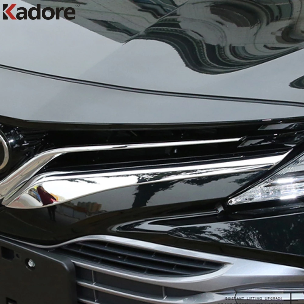 Накладки на решетки для Toyota Camry 70 XV70 2017 2018 2019 2020 ABS хромированные передние накладки
