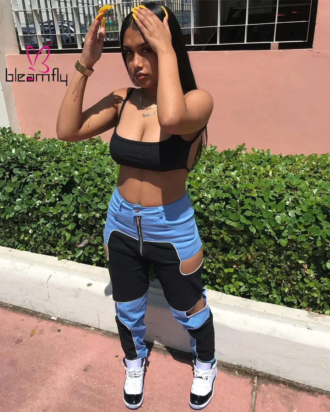 Женские Летние Осенние рваные джинсы с высокой талией повседневные карандаш на