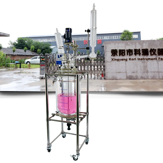 Реактор из закаленного стекла 30 л для смешивания перемешивания реакции рефлюкс и