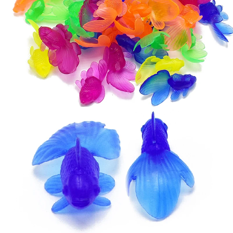 Креативные забавные Новые 10 шт./партия мягкие резиновые золотые рыбки для ванной