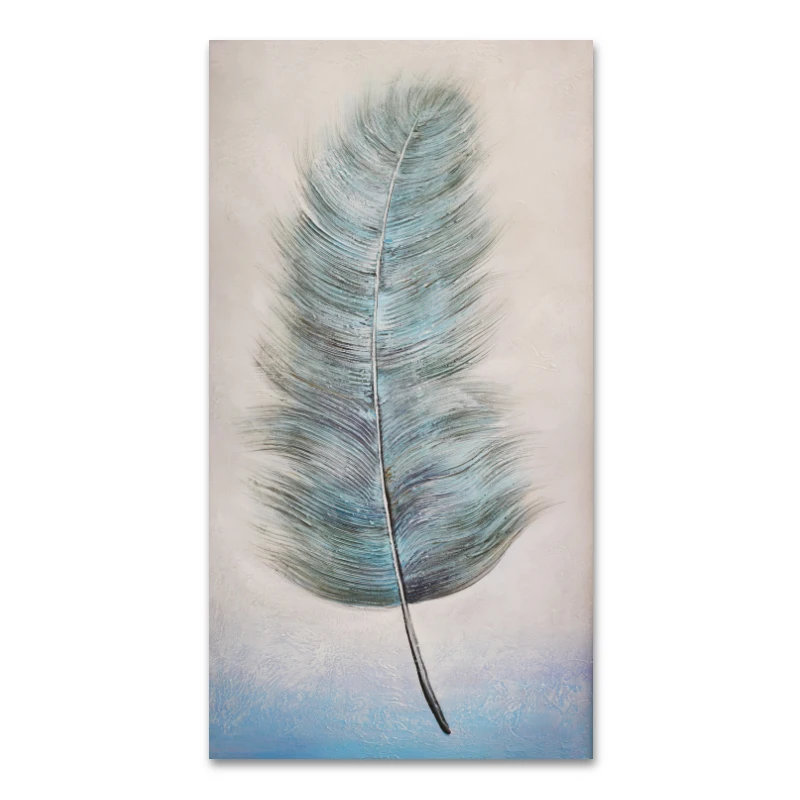 

Abstract Modern Blue Feather Wall Art Canvas Painting Nordic Posters and Prints Wall Pictures for Living Room Bedroom Home Decor