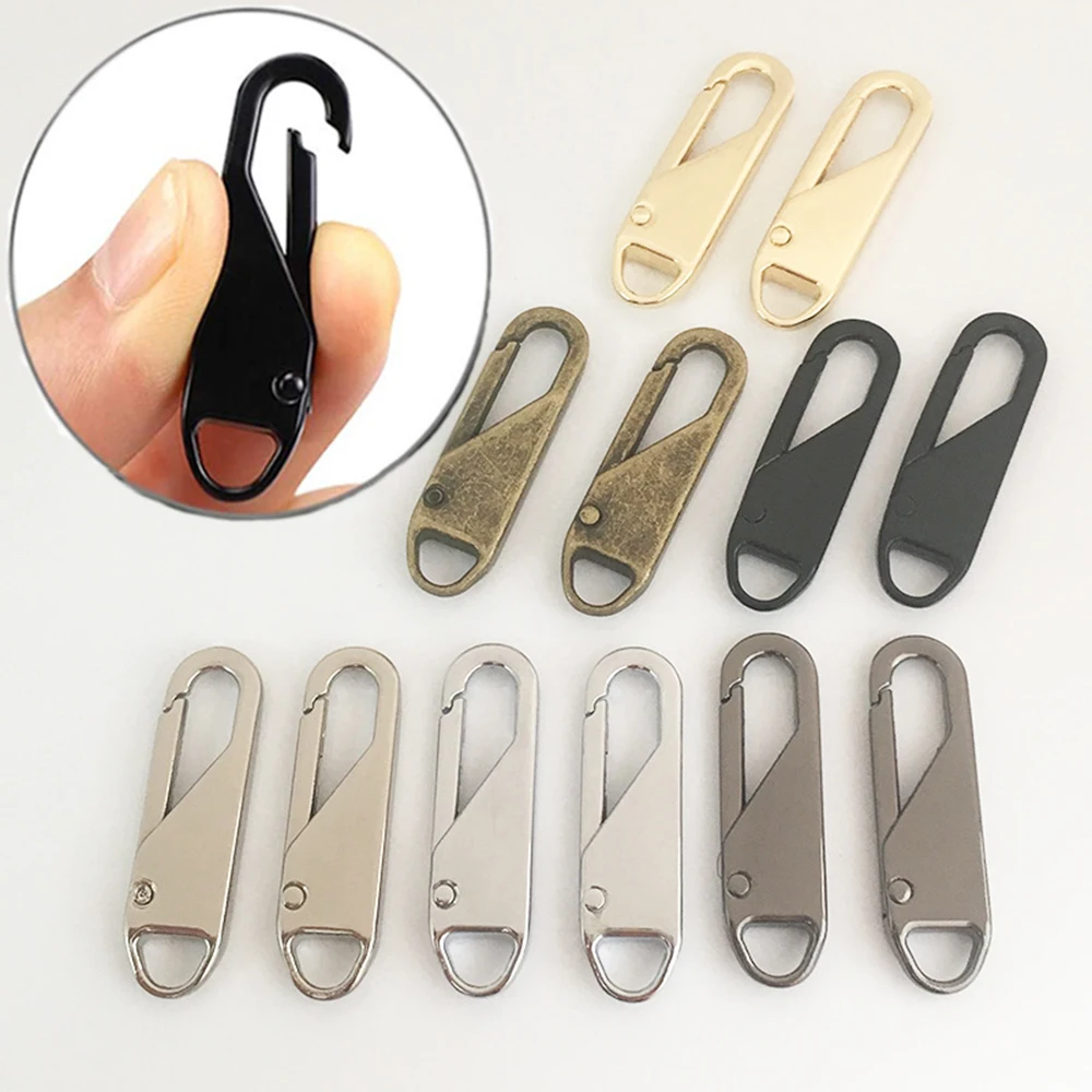 

2pcs Fashion Metal Zipper Head Clothing Bag Repair Kits Zipper Pull For Zipper Slider Diy Sewing Craft Sewing Kits Metal Zip