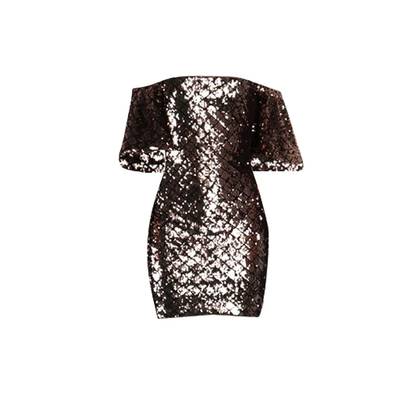 

Cutubly 2020 Women's Sexy Sequins Dress Women Short Sleeve Party Dress Sexy Mini Dress SexyStrapless ClubDressesforWomen