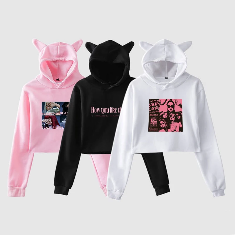 

Sweat-shirt Kpop À Manches Longues Pour Femme, Haut Court, Kawaii, Y2k, 2021 Felpa Sweatshirts Для Женщин Sweetshirts